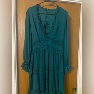 Women’s midi boho dress teal